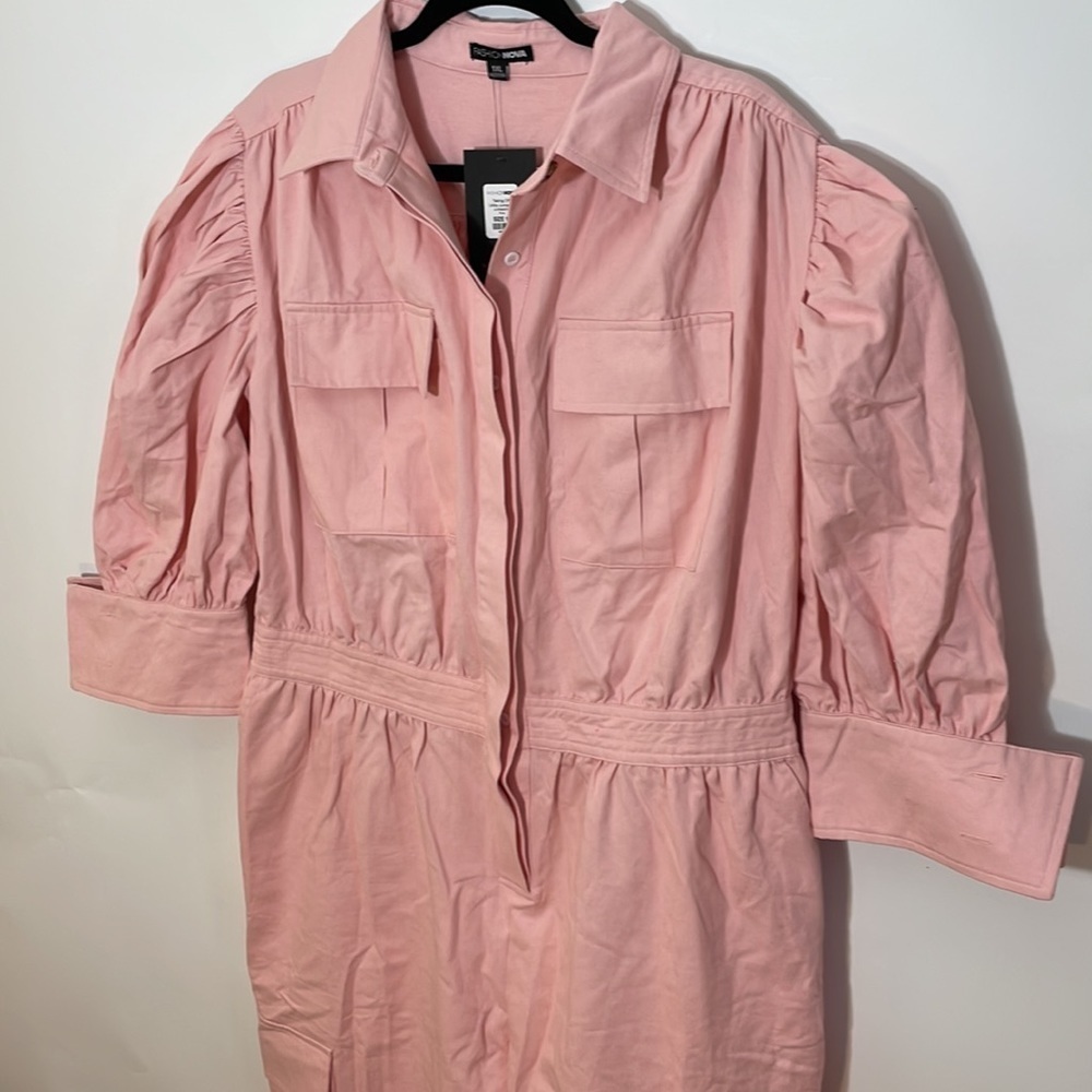 Fashion Nova 1X Taking Off Utility Jumpsuit - Pink - Picture 16 of 16